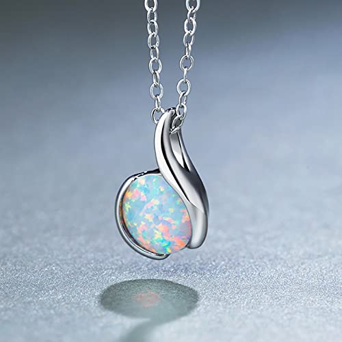 Collier opale pour femme, pendentif tendance, idée cadeau mode - 3