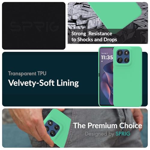 Image of SPRIG Compatible with Moto Edge 60 Stylus Premium SilkTone Back Cover Drop Tested Shock Proof Mobile Case for Men, Women, Boys and Girls with Camera Protection (Pastel Green)
