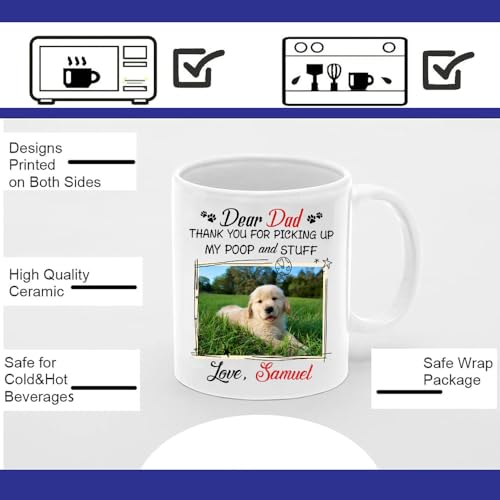 Taza de cerámica personalizada para papá con diseño de perro miniatura 4