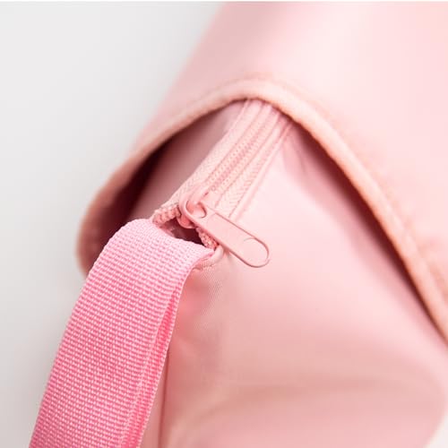 Image of ANGENIL Travel Hair Tool Bag 2 In 1 Heat Mat For Curling Iron,Flat Iron Hair Straightener Comb,Hair Dryer,Hair Curler Heat Pad Curling Iron Mat For Counter,Haircare Accessories Hot Tool Mat Bag,Blush