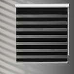 YIIBAII Day and Night Roller Blinds Zebra Blinds Blackout or Translucent Vision Roller Shades for Windows and Doors（W 120cm x L 150cm,Black）