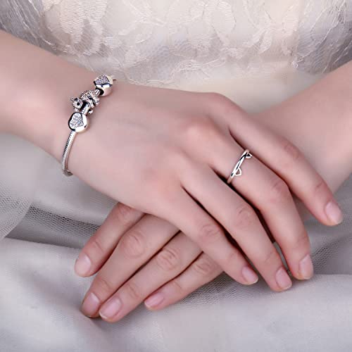 JewelryPalace Cute Cat Paw Open Adjustable Rings for Women, Lovely 14k White Yellow Rose Gold Plated 925 Sterling Silver Ring for Her, Anniversary Jewelry Gift for Girl4