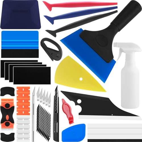 Arayker Car Window Tint Installation Tools Kit Window Film Tinting Kit Vehicle Glass Protective Film Installation Kit with 300ml Adjustable Spray Bottle for Car Tints Window Film