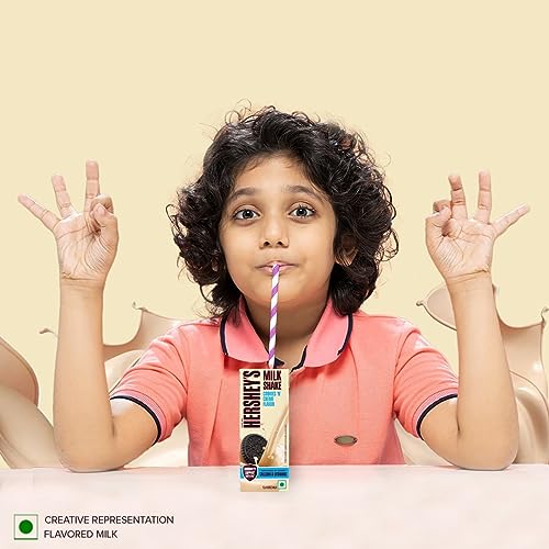Image of HERSHEY's Cookies N Creme Flavored Milkshake | Enriched With Calcium | 180Ml - Pack Of 4, Vegetarian.