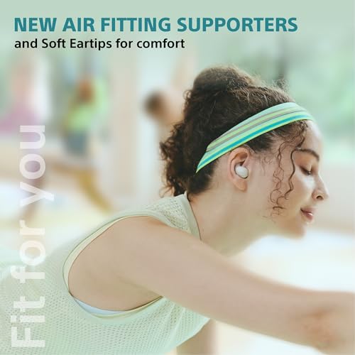 Image of Sony New Linkbuds Fit WF-LS910N | Active Noise Cancelling Wireless Bluetooth in Earbuds | Comfortable Fit with New Supporters | High Call Quality with AI-Black