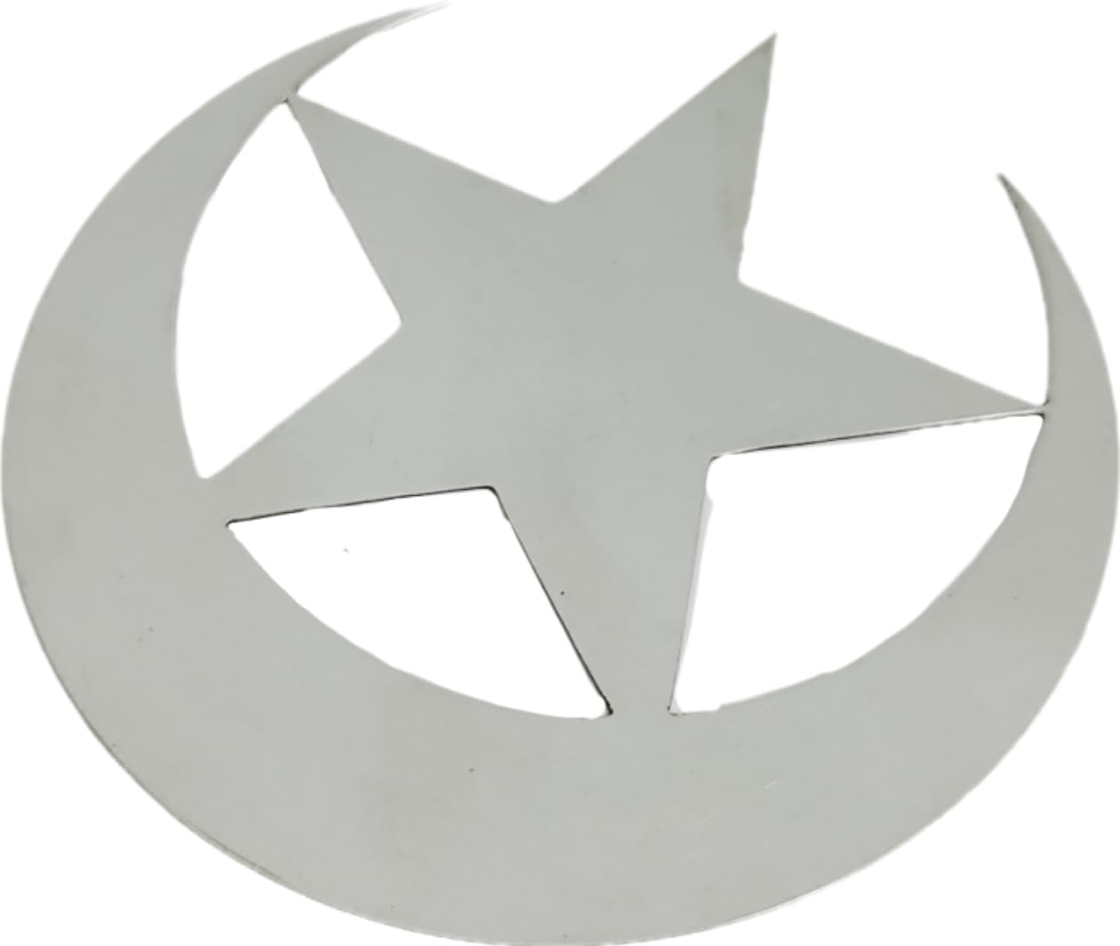 HOPE KART Islam Religious Holy Symbol of Crescent Chand Sitare Tara Moon Star Chand for Decoration Stainless Steel Non Adhesive, (4 inch Diameter)