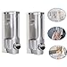 Produktbild Frun 2 Stück Seifenspender Wandmontage 350 ml Handdesinfektionsmittel Duschspender Gel Shampoo Seife Handspender Halter für Hotel, Büro, Zuhause, Krankenhaus silberfarben