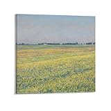 The Plain of Gennevilliers, Yellow Fields-Gustave Caillebotte Print Photo Art Painting Poster Toile Poster Décoration d'intérieur Moderne Affiches 20x