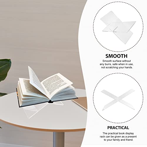 Cabilock Textbook Stand X Shaped Clear clear acrylic book stand book holder reading stand open and closed books holder Book Holder Musical Book Holder Stand - Image 3