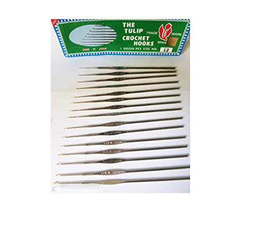 Image of 15 Tulip Steel Crochet Hooks for fine lace Size 0 /1.75mm - Size 14 /0.50mm