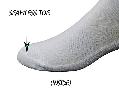 Yomandamor Mens Cotton Diabetic Low Cut Socks with Seamless Toe,5 Pairs