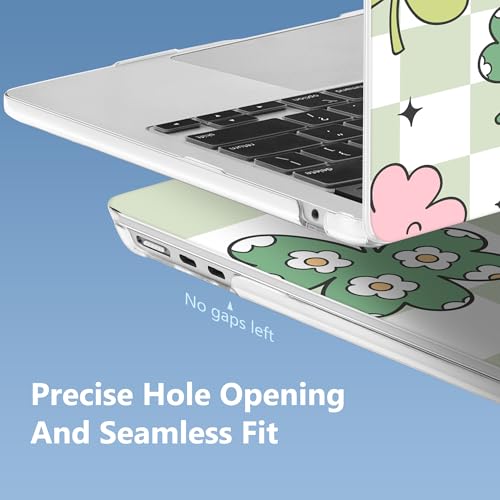 Image of Mektron Case for 2026 MacBook Air 13-inch M5 Laptop A3449 with 13.6-inch Liquid Retina Display, 2025 2024 2022 M4 /M3 /M2 MacBook Air 13 inch Hard Shell Cover, Fit Model A3240 A3113 A2681, Lucky Clovers