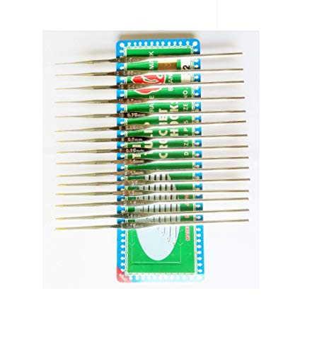 Image of 15 Tulip Steel Crochet Hooks for fine lace Size 0 /1.75mm - Size 14 /0.50mm