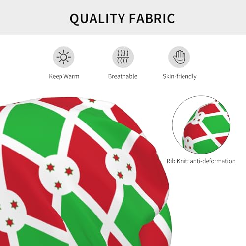 Burundi Flag Children Hip Hop Knitted Hat Kids Elastic Leisure Knit Cap Warm Sleep Beanies Black3