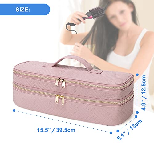 Fasrom Double Layer Travel Case Compatible with REVLON One Step Blow Hair Dryer Brush Volumizer Original 1.0, Plus 2.0 and Styler, Pink (Bag Only, Patent Pending) - Image 7