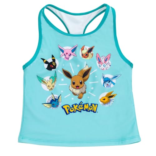 Pokemon Eevee Girls Racerback UPF 50+ Tankini Top and Swim Shorts Outfit Set Little Kid to Big Kid Sizes (4-14-16)2