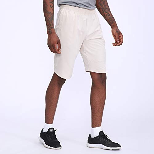 Ajcoflt Calções esportivos masculinos de secagem rápida com bolsos laterais elásticos na cintura Cal