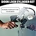 Partuto Ignition Lock Cylinder W/Keys - Car Ignition Switch Cylinder Lock Assembly - for Nissan Frontier 1999-2003 Metal Silver Tone - for Nissan Door Lock Cylinder 1set