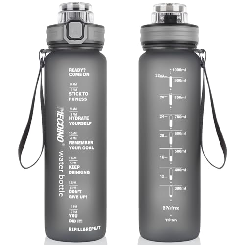 Trinkflasche 1L mit 2-in-1 Trinköffnung | Strohhalm & direktem Trinken | BPA-freie Tritan Sportflasche | Auslaufsichere Wasserflasche für Sport, Fitness, Arbeit, Radfahren, Wandern, Outdoor, Reisen
