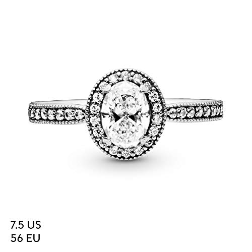Pandora Damen-Solitärring 925 Sterlingsilber mit '- Ringgröße 52 (16.6) 191017CZ-52