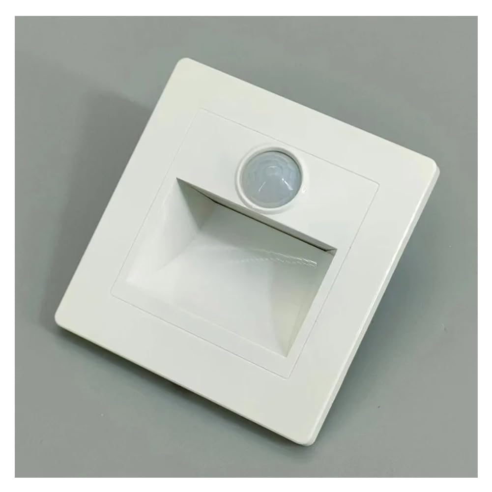 Opaeroo Motion Sensor Stair Lights 3W 3000K Recessed LED Step Light Indoor Stair Step Wall Lamp Staircase Bedroom Decoration White