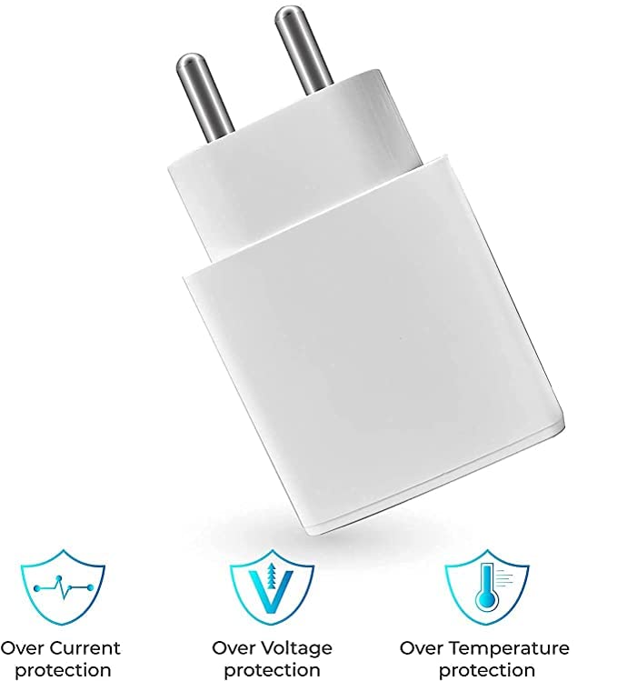 Image of 18 W Mobile Fast Charger Type C Compatible with Samsung M30 / A50 / M11 / M31s / M41 / M51 / M10s (Qualcomm Quick Charge 3.0 with Type C Cable (White) * with 6 Months Warranty