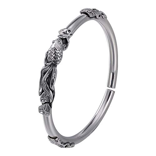 Bracelet argent S925 feuille 3D vintage, le cadeau créatif idéal style chinois