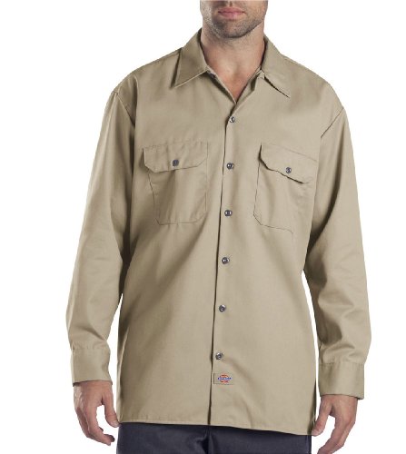Chemise Dickies Long Sleeve Work Shirt kaki en taille 2X pour homme