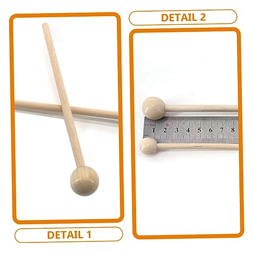 Baquetas de percusión con mango de madera color beige miniatura 4