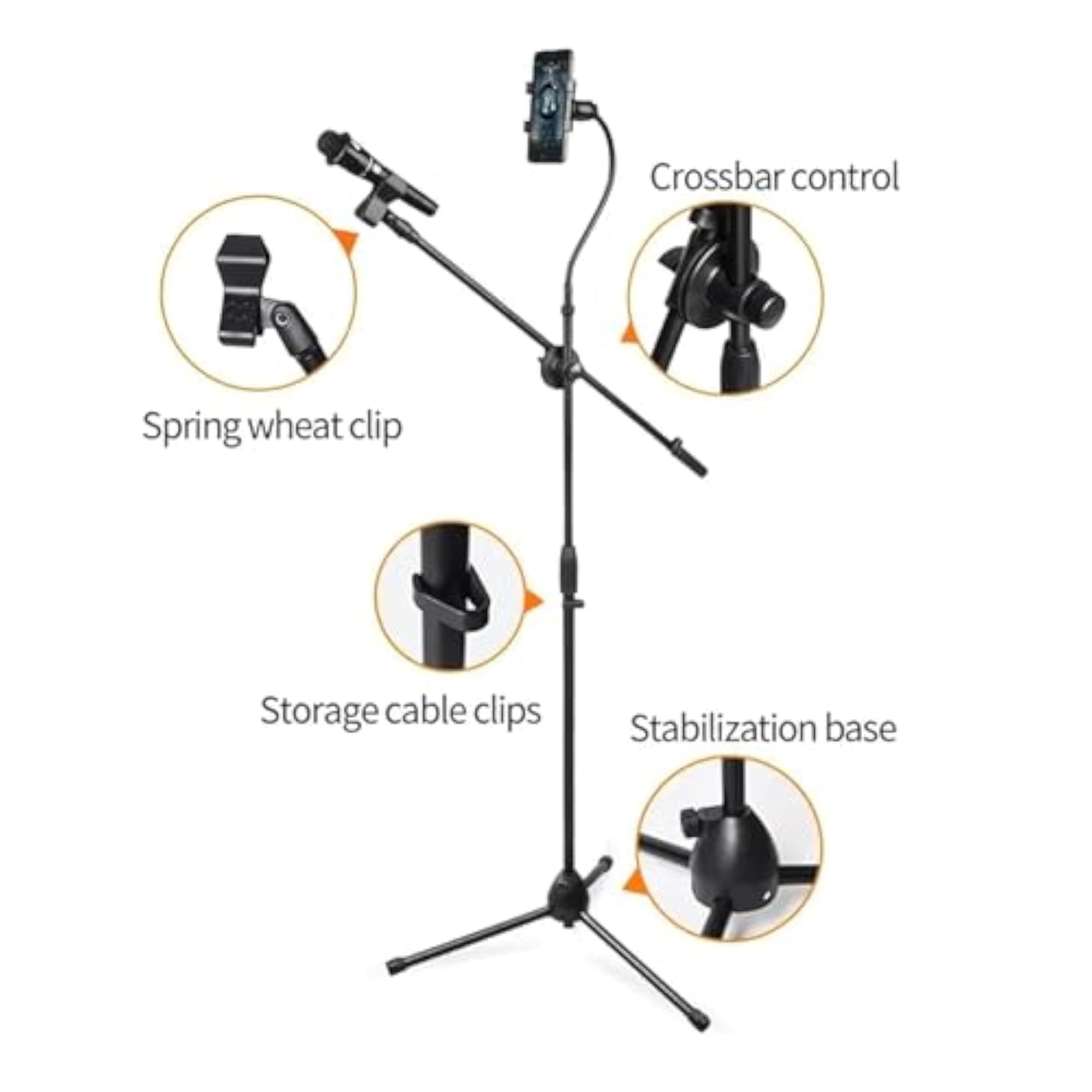 Heavy Duty Adjustable Microphone Stand, Studio