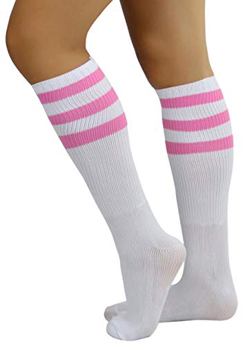 Image of ToBeInStyle Women's Premium Below Knee Athletic Socks w /Contrasting Wide Stripes