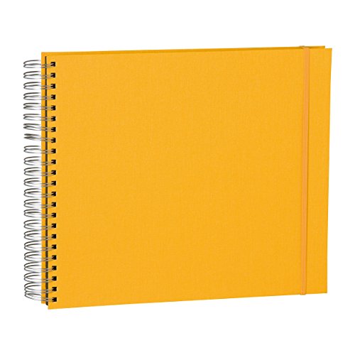 Album de fotos de espiral Mucho, lino, color sol +++ 45 hojas cartulina para fotos negro +++ FOTOLIBRO para PEGAR FOTOS +++ calidad SEMIKOLON