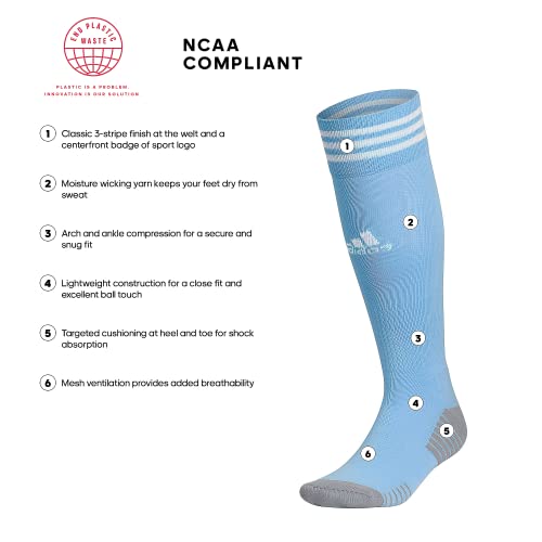 Adidas Copa Zone Cushion 4 Soccer Socks (1-Pair) For Men, Women, Boys And Girls, Team Light Blue/White, Medium #TOP1
