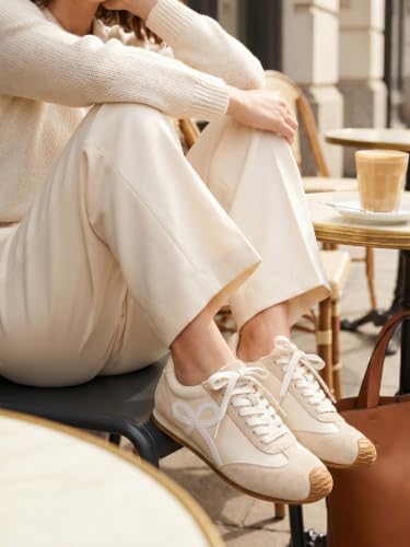 Image of Coutgo Womens Slip On Fashion Sneakers Lace Up Sneaker Walking Shoes