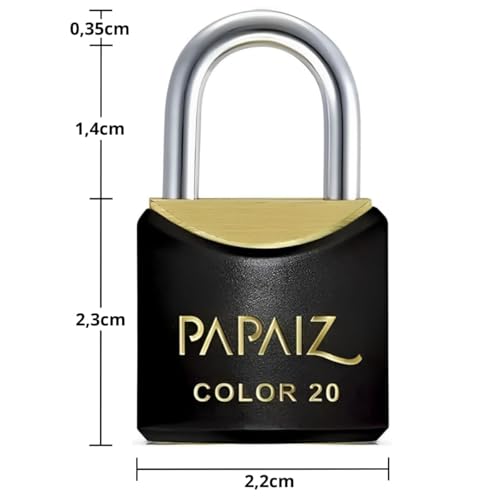 Cadeado Pequeno 20mm Haste Curta Latão Maciço Preto Com Chave | Kit 03 Un