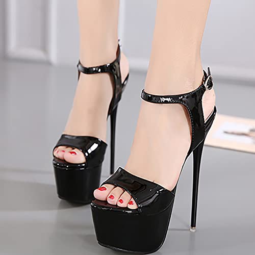Sandales à talons hauts de 16cm et bout ouvert pour soirée
