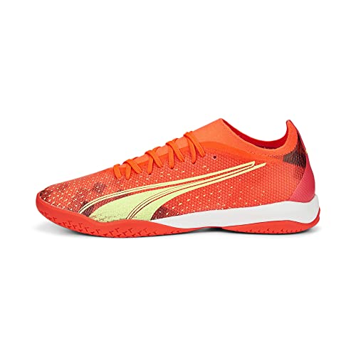 PUMA PUMA Men's Ultra Match It Soccer Shoe, Fiery Coral Fizzy Light Puma Black, 6