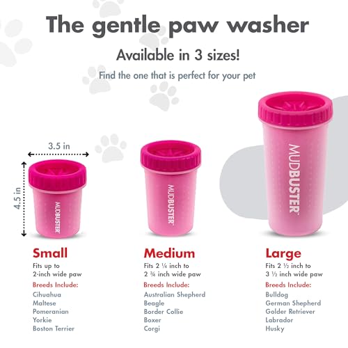 Dexas Pfotenreiniger für Hunde, Hundezubehör und Haustierbedarf, Größe S, Rosa