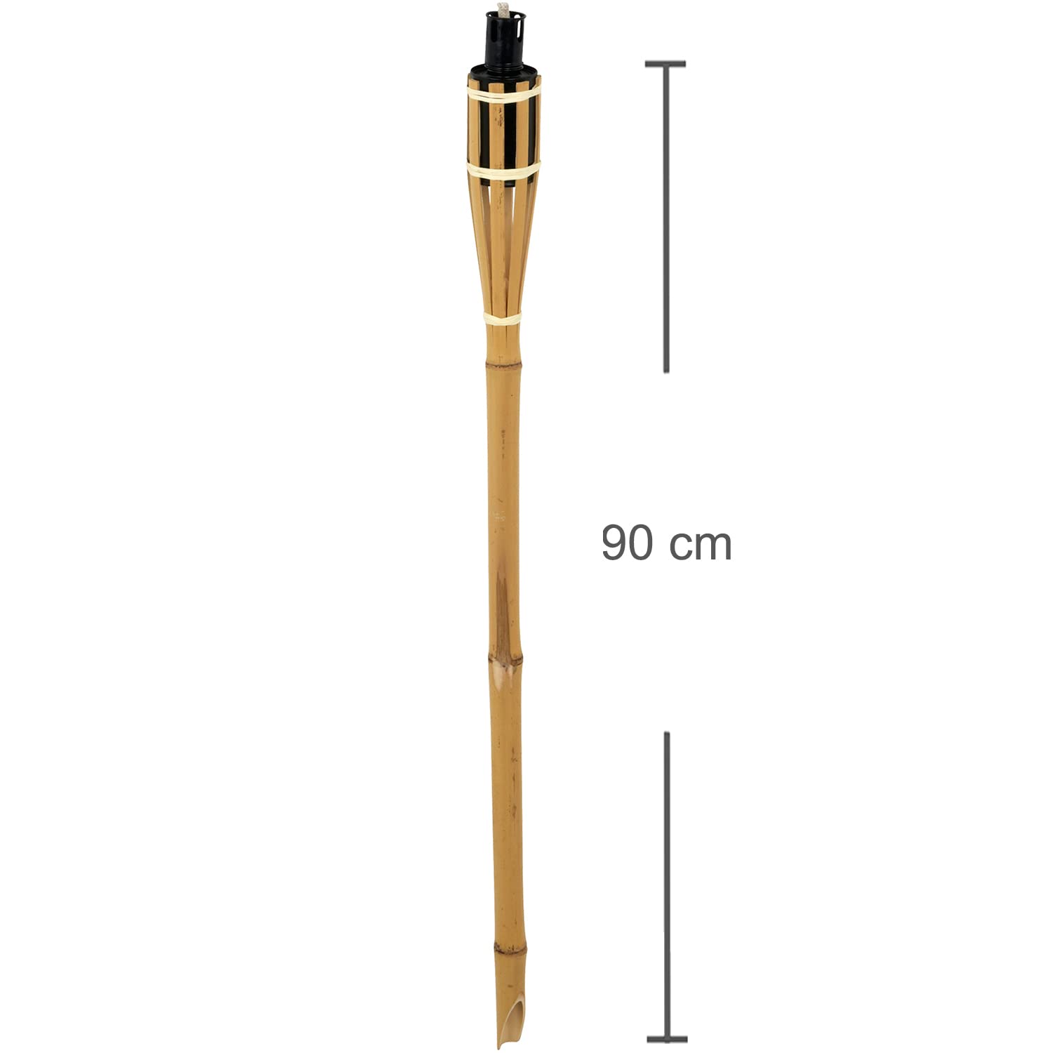 Torches de jardin en bambou avec mèche de 90 cm de long - 185 ml - Capacité : 185 ml