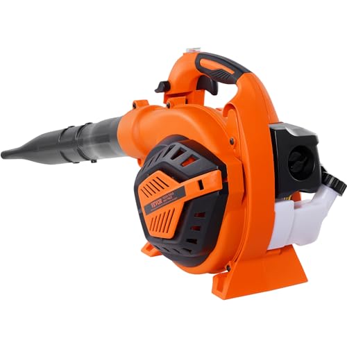 VEVOR Gas Leaf Blower, 26CC 2-Cycle Handheld Leaf Blower Gas Powered with 425-CFM and 156-MPH Powerful Performance, Ideal for Lawn Care, Leaf Cleaning, and Snow Removal
