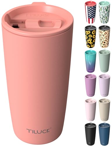 TILUCK 20 oz Insulated Coffee Tumbler with BPA-Free Lid