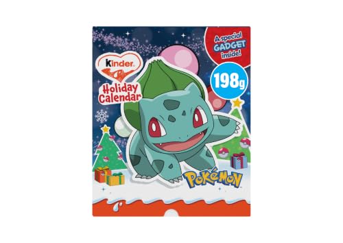 Kinder Pokémon Holiday Calendar 2026, 4 Different Pack Variants, 198 g