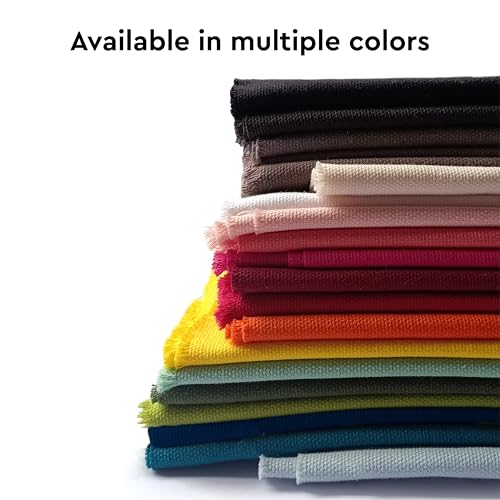 Image of Encasa XO Mercerised Cotton Canvas Fabric, 100x150 cm Wide | Sold by The Metre, Cut to Length | Fabric for Cushions, Sofa Covers, Light Upholstery, Embroidery, Dress Material, Mango