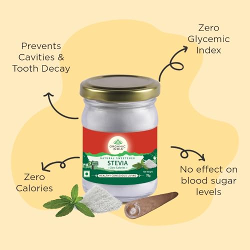ORGANIC INDIA Stevia Powder || Natural Sweetener || Sugar Free || 75 gm - Image 4