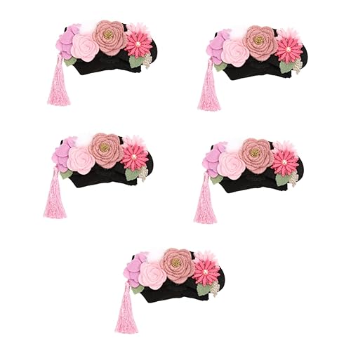 ABOOFAN 5 Uds Borla Diadema De Bebé Tradicional Hanfu Diadema Diadema De Flores La Dinastía Qing Diadema Niño Diadema Peluca De Bebé Toallitas De Bebé Chino Accesorio Para El Cabello