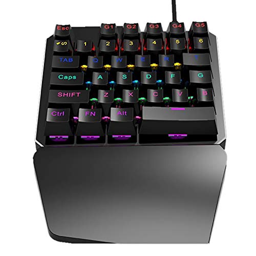 Clavier de jeu rétroéclairé à une main 35 touches PC portable gamer
