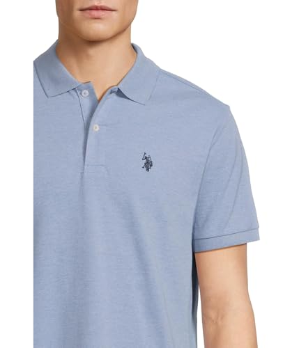 Image of U.S. POLO ASSN. Men Cotton Regular Fit Solid Polo With Small Pony | Two-Button Closure Pique Polo Shirt, Summer Fashion Golf Shirt