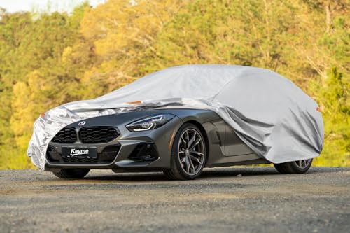 Image of Kayme 6 Layers Car Cover Custom Fit for BMW Z4 E85 E86 E89 G29 Coupe /Roadster /Convertible (2002-2025) Waterproof All Weather for Automobiles, Outdoor Full Cover Rain Sun UV Protection.Silver