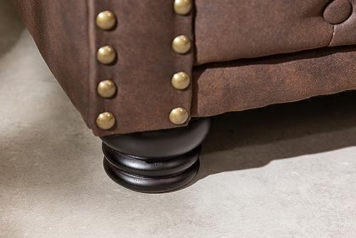 Riess Ambiente Chesterfield 3er Sofa 200cm Vintage braun 3-Sitzer mit Knopfheftung und Federkern Couch Dreisitzer Couch – Bild 8