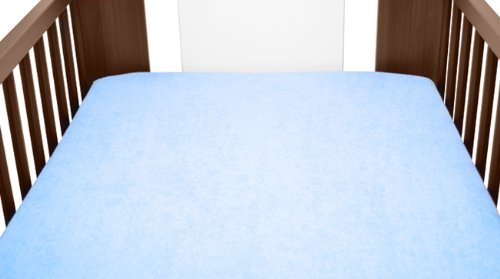 Terry Towelling Fitted Sheet 120x60 Nursery Baby Cot/Cotbed/Mattress (Blue)